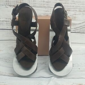 Solanz Dark Brown Strappy Malini heels